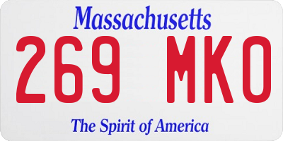 MA license plate 269MK0