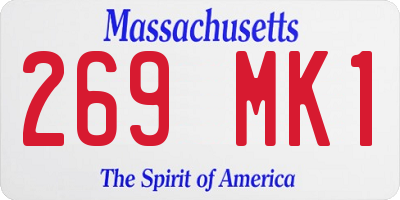 MA license plate 269MK1
