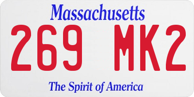 MA license plate 269MK2