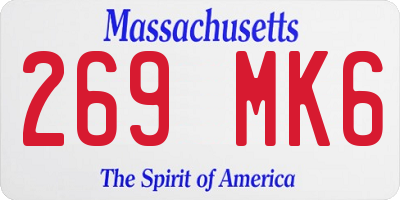 MA license plate 269MK6