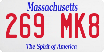 MA license plate 269MK8