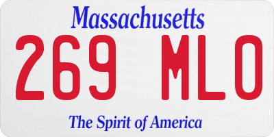 MA license plate 269ML0