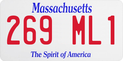 MA license plate 269ML1
