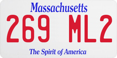 MA license plate 269ML2