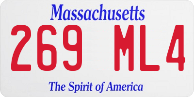MA license plate 269ML4