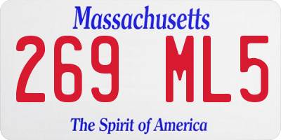MA license plate 269ML5