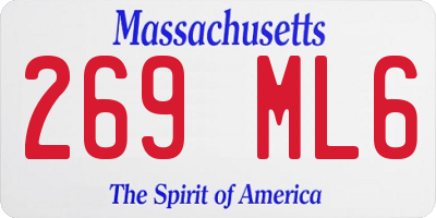 MA license plate 269ML6