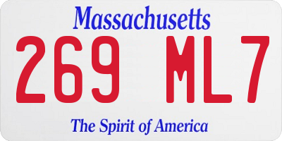 MA license plate 269ML7