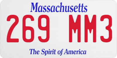 MA license plate 269MM3