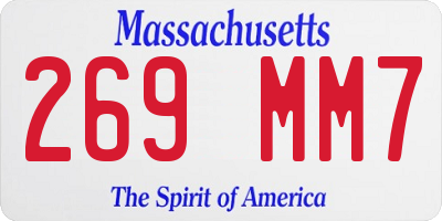 MA license plate 269MM7