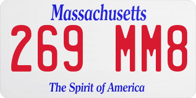 MA license plate 269MM8