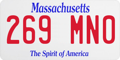MA license plate 269MN0