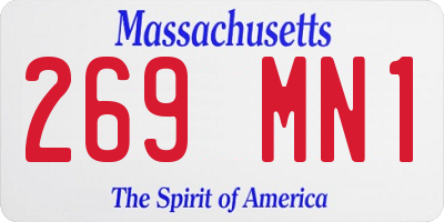 MA license plate 269MN1