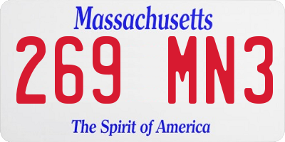 MA license plate 269MN3