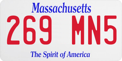 MA license plate 269MN5
