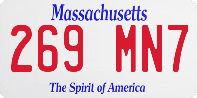 MA license plate 269MN7