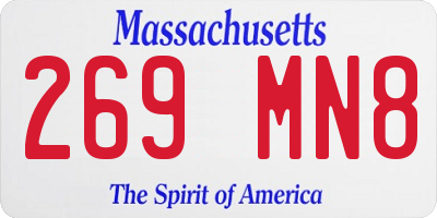 MA license plate 269MN8