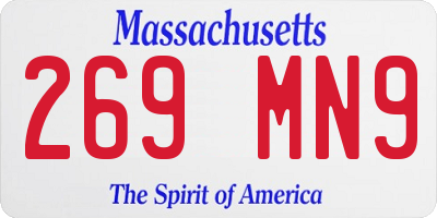 MA license plate 269MN9