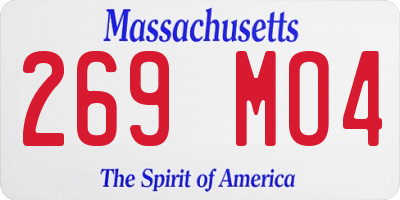 MA license plate 269MO4