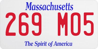 MA license plate 269MO5