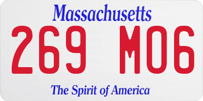MA license plate 269MO6