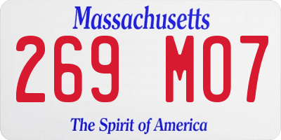 MA license plate 269MO7