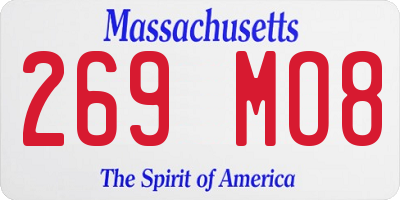 MA license plate 269MO8