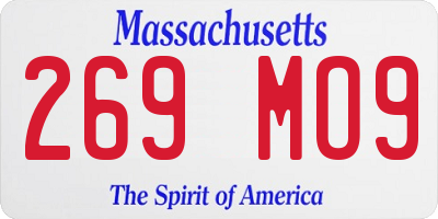MA license plate 269MO9