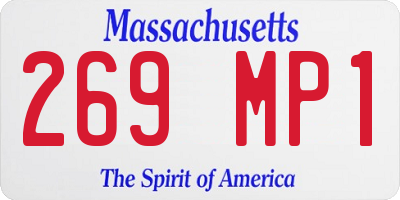 MA license plate 269MP1