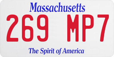MA license plate 269MP7