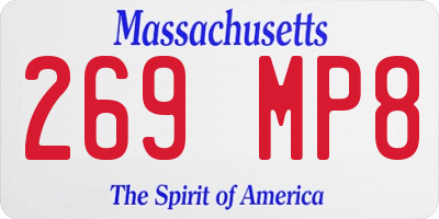 MA license plate 269MP8
