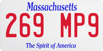 MA license plate 269MP9