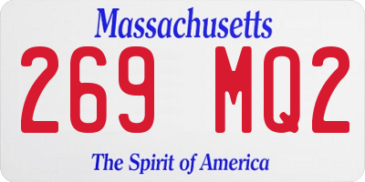 MA license plate 269MQ2