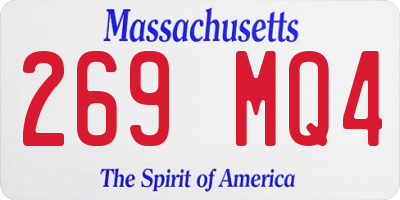 MA license plate 269MQ4
