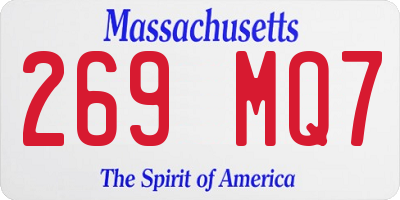 MA license plate 269MQ7