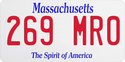 MA license plate 269MR0