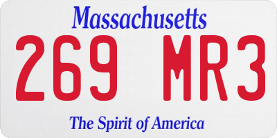 MA license plate 269MR3