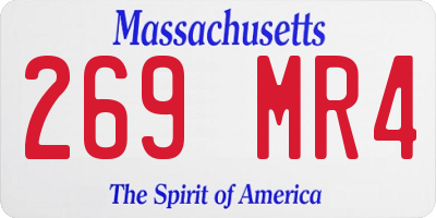 MA license plate 269MR4