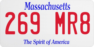 MA license plate 269MR8
