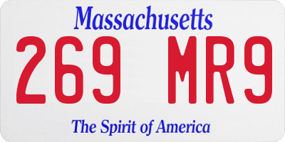 MA license plate 269MR9