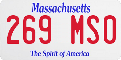 MA license plate 269MS0