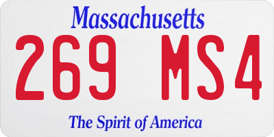 MA license plate 269MS4