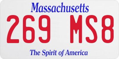 MA license plate 269MS8