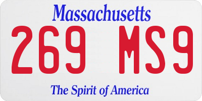 MA license plate 269MS9