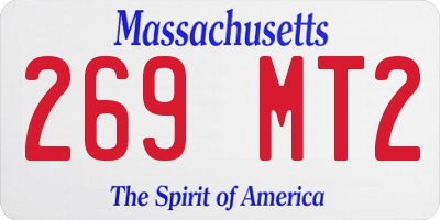 MA license plate 269MT2