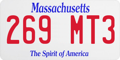 MA license plate 269MT3