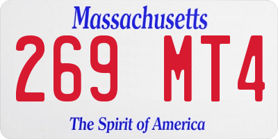 MA license plate 269MT4