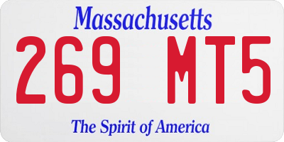 MA license plate 269MT5