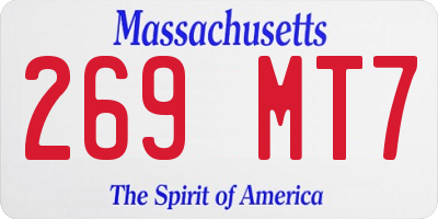 MA license plate 269MT7