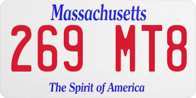MA license plate 269MT8